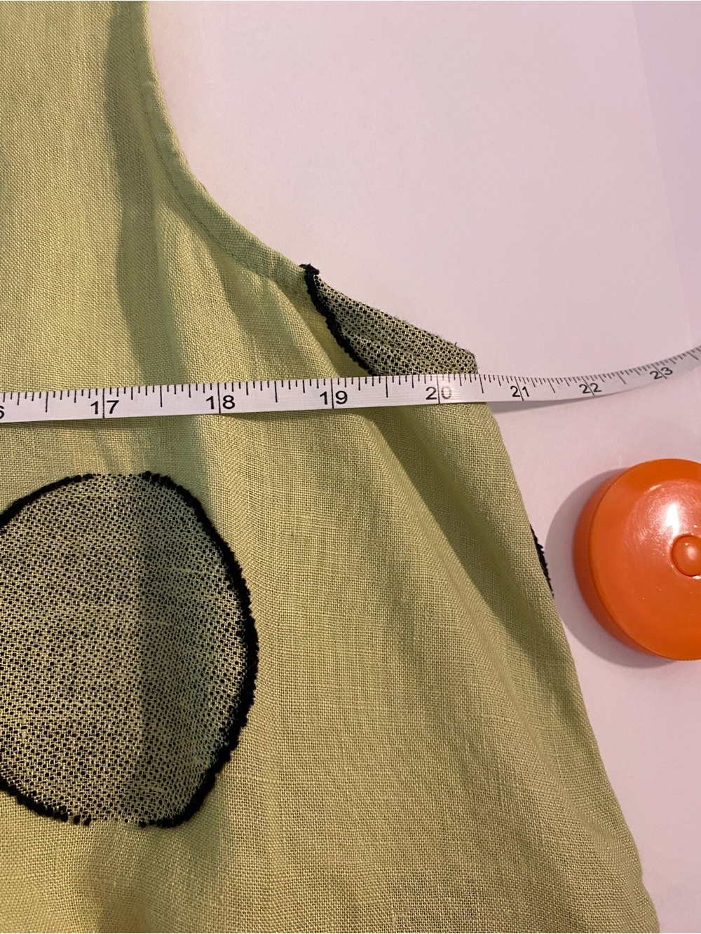 Chalet Sleeveless Lime Green Polka Dot Linen Dress/Tunic - Picture 7 of 7